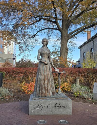 Sculpted by Sergey Eylanbekov, this statue honors Abigail Adams; Second First Lady of the United States; The wife and closest collaborator of President John Adams; A pioneering advocate for women’s rights.