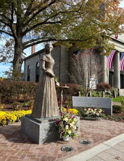 Sculpted by Sergey Eylanbekov, this statue honors Abigail Adams; Second First Lady of the United States; The wife and closest collaborator of President John Adams; A pioneering advocate for women’s rights.