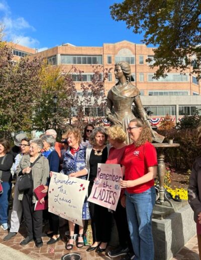 Sculpted by Sergey Eylanbekov, this statue honors Abigail Adams; Second First Lady of the United States; The wife and closest collaborator of President John Adams; A pioneering advocate for women’s rights.