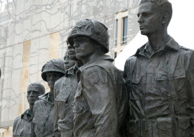 The Eisenhower Memorial sculptures by Sergey Eylanbekov installed at the Eisenhower Memorial site in Washington D.C.