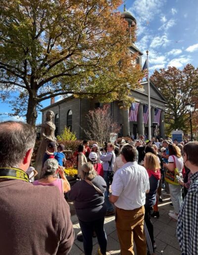 Sculpted by Sergey Eylanbekov, this statue honors Abigail Adams; Second First Lady of the United States; The wife and closest collaborator of President John Adams; A pioneering advocate for women’s rights.