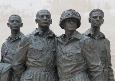 The Eisenhower Memorial sculptures by Sergey Eylanbekov installed at the Eisenhower Memorial site in Washington D.C.