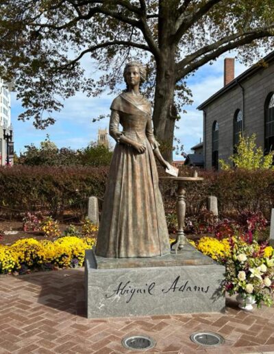 Sculpted by Sergey Eylanbekov, this statue honors Abigail Adams; Second First Lady of the United States; The wife and closest collaborator of President John Adams; A pioneering advocate for women’s rights.