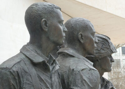 The Eisenhower Memorial sculptures by Sergey Eylanbekov installed at the Eisenhower Memorial site in Washington D.C.