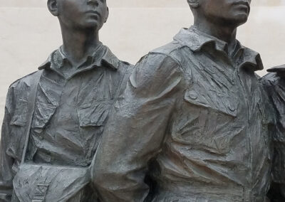 The Eisenhower Memorial sculptures by Sergey Eylanbekov installed at the Eisenhower Memorial site in Washington D.C.