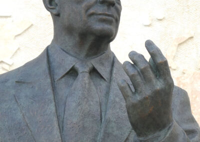 The Eisenhower Memorial sculptures by Sergey Eylanbekov installed at the Eisenhower Memorial site in Washington D.C.
