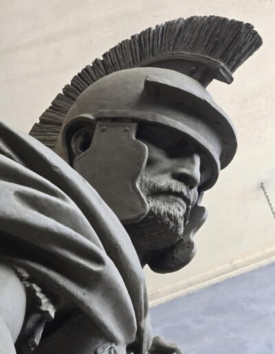 Sergey Eylanbekov designed and made monumental bronze statues of St. Michael the Archangel and St. Florian for the façade of the newly built Quincy Public Safety Headquarters building.