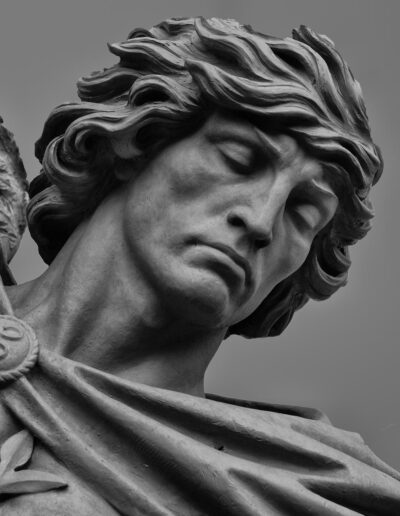 Sergey Eylanbekov designed and made monumental bronze statues of St. Michael the Archangel and St. Florian for the façade of the newly built Quincy Public Safety Headquarters building.