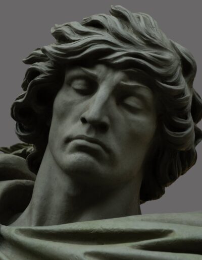 Sergey Eylanbekov designed and made monumental bronze statues of St. Michael the Archangel and St. Florian for the façade of the newly built Quincy Public Safety Headquarters building.