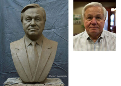 Portrait busts of Mayor John Bourne and Mayor Keith Summey of North Charleston, SC